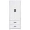 15.80 In. W X 30.30 In. D X 70.98 In. H White MDF Freestanding Linen Cabinet With 3-Shelves And 2-Drawers In White