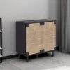 Modern Free Standing Buffet Sideboard Hallway, Entryway, Dining Living Room, Grey, 1 Storage Cabinet In Black