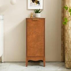12.63 In. W X 14.50 In. D X 35.75 In. H Brown Linen Cabinet -Tahanbath antique brown tahanbath linen cabinets z w1801108552 1f 1000