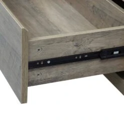 Grey Oak 3-Drawer Wooden Chest: Tall Farmhouse Nightstand And Storage Cabinet For Bedroom, Home Office-31.5 In. W -Tahanbath antique grey tahanbath pantry organizers z w2948p245252 4f 1000