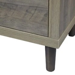 Grey Oak 3-Drawer Wooden Chest: Tall Farmhouse Nightstand And Storage Cabinet For Bedroom, Home Office-31.5 In. W -Tahanbath antique grey tahanbath pantry organizers z w2948p245252 76 1000