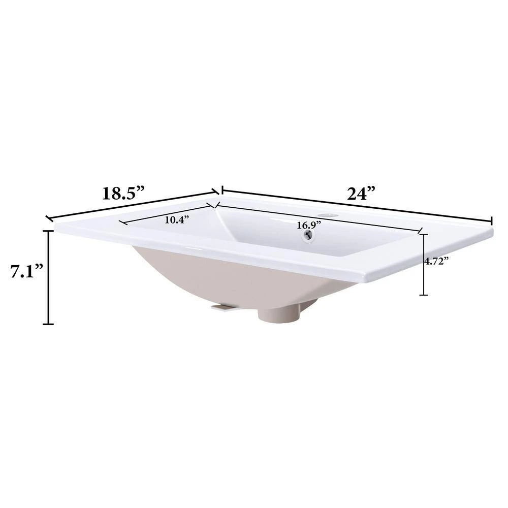 18 In. W X 19 In. H X 23 In. D Bath Vanity In Gray With MDF Cabinet Vanity Top In White With White Basin 3 18 In. W X 19 In. H X 23 In. D Bath Vanity In Gray With MDF Cabinet Vanity Top In White With White Basin - Image 3