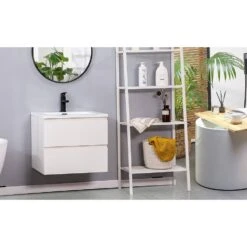 18 In. W X 19 In. H Bath Vanity In White With MDF Vanity Top In White With White Basin -Tahanbath bathroom vanities with tops q xuyan k2152wh w 31 1000