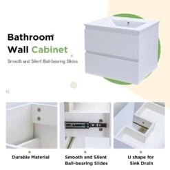 18 In. W X 19 In. H Bath Vanity In White With MDF Vanity Top In White With White Basin -Tahanbath bathroom vanities with tops q xuyan k2152wh w 4f 1000