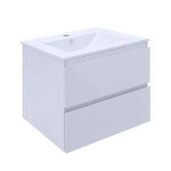 18 In. W X 19 In. H Bath Vanity In White With MDF Vanity Top In White With White Basin