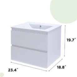 18 In. W X 19 In. H Bath Vanity In White With MDF Vanity Top In White With White Basin -Tahanbath bathroom vanities with tops q xuyan k2152wh w 66 1000