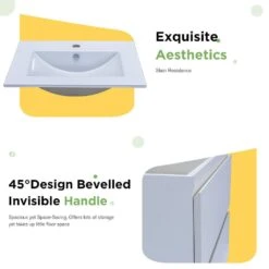 18 In. W X 19 In. H Bath Vanity In White With MDF Vanity Top In White With White Basin -Tahanbath bathroom vanities with tops q xuyan k2152wh w 76 1000