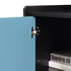 Modern Black Storage Sideboard: 2 Drawers, 2 Open Compartments, Ideal For Kitchen Coffee Stations -Tahanbath black blue tahanbath pantry organizers z w409p176583 44 1000