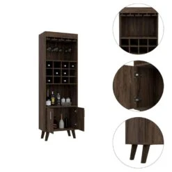 23.60 In. W X 13.30 In. D X 70.80 In. H Brown Particle Board Freestanding Linen Cabinet With 12 Shelves In Walnut 11 23.60 In. W X 13.30 In. D X 70.80 In. H Brown Particle Board Freestanding Linen Cabinet With 12 Shelves In Walnut -Tahanbath black dark walnut tahanbath linen cabinets ct xl s00066 1f 1000