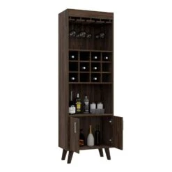 23.60 In. W X 13.30 In. D X 70.80 In. H Brown Particle Board Freestanding Linen Cabinet With 12 Shelves In Walnut 12 23.60 In. W X 13.30 In. D X 70.80 In. H Brown Particle Board Freestanding Linen Cabinet With 12 Shelves In Walnut -Tahanbath black dark walnut tahanbath linen cabinets ct xl s00066 44 1000