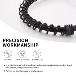 Commercial Black And Gold Kitchen Faucet With Pull Down Sprayer, Single Handle Single Lever Kitchen Sink Faucet -Tahanbath black gold tahanbath pull down kitchen faucets z w1932p172321 44 1000