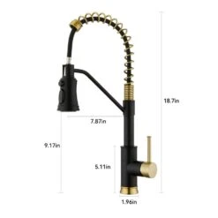 Single Handle Deck Mount Standard Kitchen Faucet In Matte Black And Gold 13 Single Handle Deck Mount Standard Kitchen Faucet In Matte Black And Gold -Tahanbath black gold tahanbath standard kitchen faucets z w1243138889 c3 1000