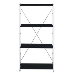 11.50 In. W X 24.50 In. D X 42.50 In. H Multi-Colored Wood Freestanding Linen Cabinet W/4-Shelves In Black+Silver -Tahanbath black silver tahanbath linen cabinets ct xl p184593 31 1000