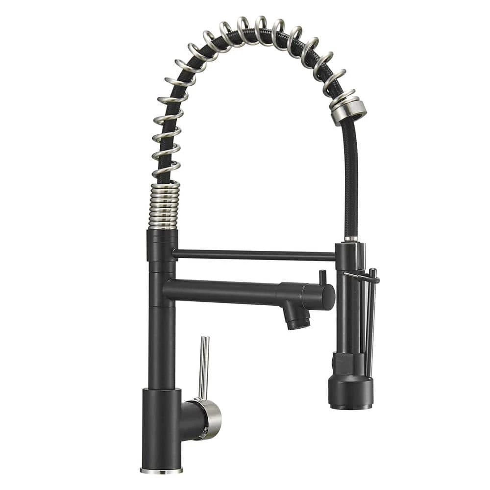 Single Handle Pull Down Sprayer Kitchen Faucet In Black Plus Silver 1 Single Handle Pull Down Sprayer Kitchen Faucet In Black Plus Silver