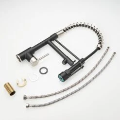 Single Handle Pull Down Sprayer Kitchen Faucet In Black Plus Silver 16 Single Handle Pull Down Sprayer Kitchen Faucet In Black Plus Silver -Tahanbath black silver tahanbath pull down kitchen faucets z w1932p172330 76 1000