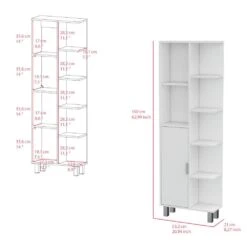 20.90 In. W X 8.30 In. D X 21.00 In. H Bathroom Storage Wall Cabinet In White -Tahanbath black tahanbath bathroom wall cabinets z b092p160281 fa 1000