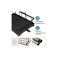 Gold Stainless Steel Standing Dish Rack With Caddy -Tahanbath black tahanbath dish racks d0102hqup8w 1f 1000