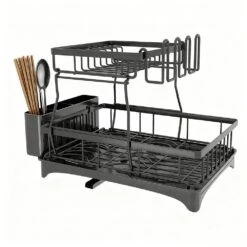 2-Tier Detachable Detachable Dish Drying Rack With Drainboard