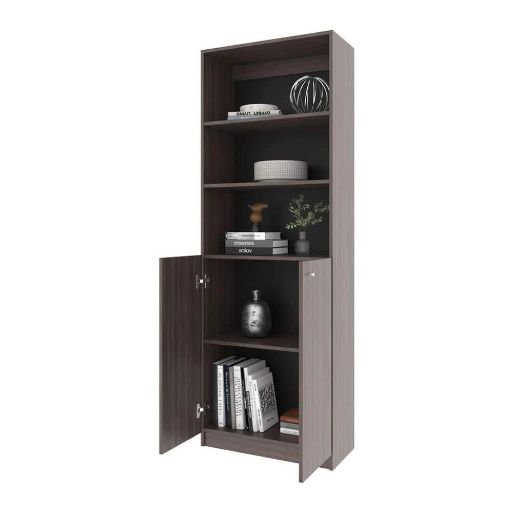 20.20 In. W X 8.50 In. D X 62.20 In. H Black Particle Board Freestanding Linen Cabinet W/9-Shelves In Black 5 20.20 In. W X 8.50 In. D X 62.20 In. H Black Particle Board Freestanding Linen Cabinet W/9-Shelves In Black - Image 5