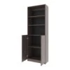 20.20 In. W X 8.50 In. D X 62.20 In. H Black Particle Board Freestanding Linen Cabinet W/9-Shelves In Black