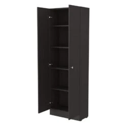 13.80 In. W X 29.50 In. D X 59.10 In. H Black Metal Freestanding Linen Cabinet W/2-Shelves And Glass Door In Black 10 13.80 In. W X 29.50 In. D X 59.10 In. H Black Metal Freestanding Linen Cabinet W/2-Shelves And Glass Door In Black -Tahanbath black tahanbath linen cabinets ct xl p148831 1f 1000