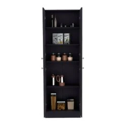 23.60 In. W X 11.80 In. D X 71.10 In. H Black Particle Board Freestanding Linen Cabinet W/4-Doors In Black 12 23.60 In. W X 11.80 In. D X 71.10 In. H Black Particle Board Freestanding Linen Cabinet W/4-Doors In Black -Tahanbath black tahanbath linen cabinets ct xl p188841 44 1000