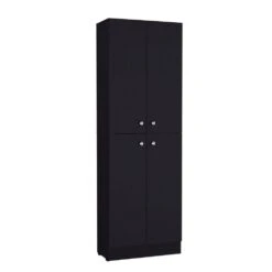 23.60 In. W X 11.80 In. D X 71.10 In. H Black Particle Board Freestanding Linen Cabinet W/4-Doors In Black 10 23.60 In. W X 11.80 In. D X 71.10 In. H Black Particle Board Freestanding Linen Cabinet W/4-Doors In Black -Tahanbath black tahanbath linen cabinets ct xl p188841 4f 1000