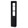 13.03 In. W X 10.43 In. D X 70.87 In. H Black Wood Freestanding Linen Cabinet W/3-Open Shelves And Door In Black