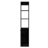 13.03 In. W X 10.43 In. D X 70.87 In. H Black Wood Freestanding Linen Cabinet W/6-Shelves And Door In Black