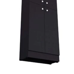 23.60 W X 11.80 D X 71.10 In. H Black Wood Freestanding Linen Cabinet W/5-Shelves & 4-Doors In Black -Tahanbath black tahanbath linen cabinets ct xl p221376 1f 1000