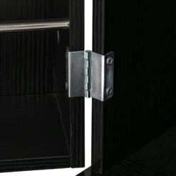 15.75 In. W X 31.49 In. D X 71.65 In. H MDF Freestanding Linen Cabinet With 2-Drawers And 8-Door In Black -Tahanbath black tahanbath linen cabinets ct xl p294988 44 1000