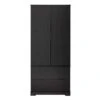15.75 In. W X 31.49 In. D X 71.65 In. H MDF Freestanding Linen Cabinet With 2-Drawers And 8-Door In Black