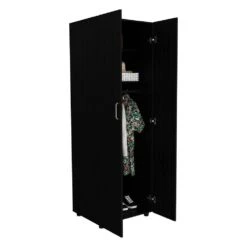 19 In. W X 23.60 In. D X 70.80 In. H Black Particle Board Freestanding Linen Cabinet With Shelves And Rod In Black 9 19 In. W X 23.60 In. D X 70.80 In. H Black Particle Board Freestanding Linen Cabinet With Shelves And Rod In Black -Tahanbath black tahanbath linen cabinets ct xl s00109 4f 1000