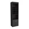 13.30 In. W X 20 In. D X 71.10 In. H Black Particle Board Freestanding Linen Cabinet W/2-Shelves In Black