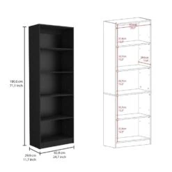 11.70 In. W X 24.70 In. D X 71.10 In. H Black Wood Freestanding Linen Cabinet W/2-Piece Set And 7-Shelves In Black -Tahanbath black tahanbath linen cabinets ct xl s00420 4f 1000