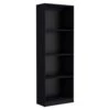 11.70 In. W X 24.70 In. D X 71.10 In. H Black Wood Freestanding Linen Cabinet W/2-Piece Set And 7-Shelves In Black