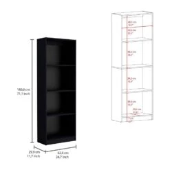 11.70 In. W X 24.70 In. D X 71.10 In. H Black Wood Freestanding Linen Cabinet W/2-Piece Set And 7-Shelves In Black -Tahanbath black tahanbath linen cabinets ct xl s00420 c3 1000