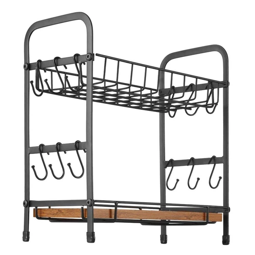 2 Tier Coffee Bar Organizer For Countertop With 12 Movable Mug Hook Mug Holder 3 2 Tier Coffee Bar Organizer For Countertop With 12 Movable Mug Hook Mug Holder - Image 3