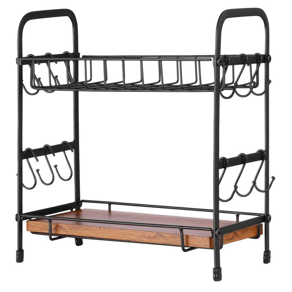 2 Tier Coffee Bar Organizer For Countertop With 12 Movable Mug Hook Mug Holder 2 2 Tier Coffee Bar Organizer For Countertop With 12 Movable Mug Hook Mug Holder - Image 2