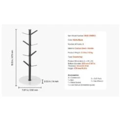 Mug Tree With Marble Base 8 Hooks Cup Rack Stand For Counter Kitchen Home In Black -Tahanbath black tahanbath mug trees z d010277u7s6 76 1000