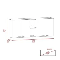 Wall Cabinet Ontario, Double Door, Black Wengue Finish 11 Wall Cabinet Ontario, Double Door, Black Wengue Finish -Tahanbath black tahanbath pantry organizers z b092123032 44 1000