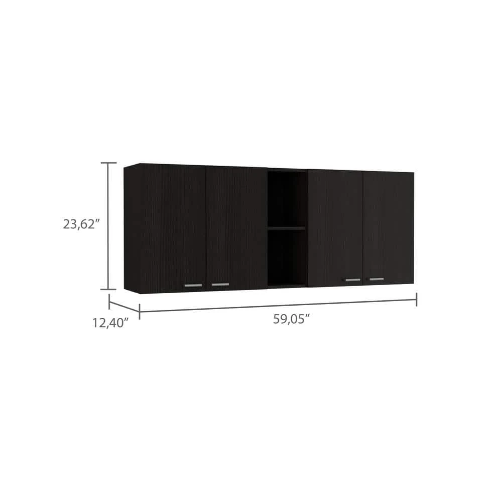 Wall Cabinet Ontario, Double Door, Black Wengue Finish 3 Wall Cabinet Ontario, Double Door, Black Wengue Finish - Image 3
