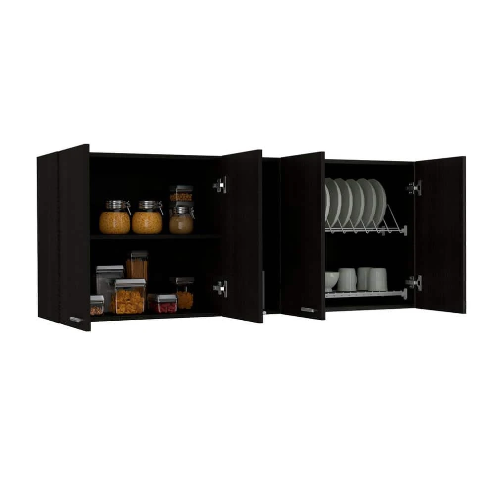 Wall Cabinet Ontario, Double Door, Black Wengue Finish 2 Wall Cabinet Ontario, Double Door, Black Wengue Finish - Image 2