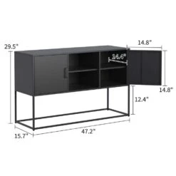 Kitchen Cabinet Durham, Four Doors, Black Wengue Finish -Tahanbath black tahanbath pantry organizers z b092123064 31 1000