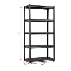 5-Tier Heavy-Duty Metal Storage Shelves: 2000 Lbs. Capacity, Adjustable For Garage And More In Sleek Black -Tahanbath black tahanbath pantry organizers z ct 16080b5 c3 1000