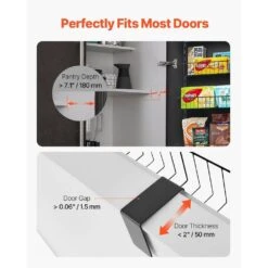 9-Tier Over The Door Pantry Organizer Hanging Storage Rack Adjustable Kitchen In Black -Tahanbath black tahanbath pantry organizers z d0102x3qujg 4f 1000