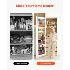 9-Tier Over The Door Pantry Organizer Hanging Storage Rack Adjustable Kitchen In Black -Tahanbath black tahanbath pantry organizers z d0102x3qujg 76 1000