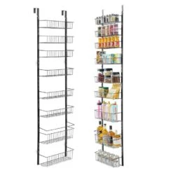 9-Tier Over The Door Pantry Organizer Hanging Storage Rack Adjustable Kitchen In Black -Tahanbath black tahanbath pantry organizers z d0102x3qujg c3 1000