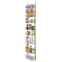 9-Tier Over The Door Pantry Organizer Hanging Storage Rack Adjustable Kitchen In Black -Tahanbath black tahanbath pantry organizers z d0102x3qujg d4 1000