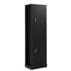 Tall Bathroom Storage Cabinet, Freestanding Storage Cabinet With Hook And Adjustable Shelf, MDF Board, Black